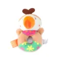 Cute cartoon animal plush hand rattle ring for babies, soft early education gripping toy main view. - Parrot Hand-shake Ring