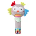 Plush owl baby rattle toy for 0-2 years, colorful sensory infant grasping hand bell stick. - Owl Style