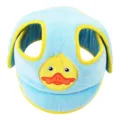 Baby walking safety helmet, blue plush anti-collision cap with cute duck variant for infants. - Duck