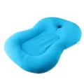 Blue baby bath cushion, newborn non-slip mesh tub mat for infant bathing comfort and safety. - Blue