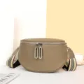 Genuine leather saddle bag for women, first layer cowhide crossbody bag for daily use. - Khaki
