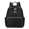 Zwarte nylon rugzak voor dames casual reizen daypack grote capaciteit schooltas - Zwart
