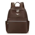 Dames nylon rugzak casual reistas grote capaciteit bruin modieuze schooltas dagelijks gebruik - koffiekleur