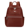 Sac à dos élégant en nylon pour femmes voyage décontracté grande capacité marron. - Rouge