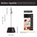 Dark wooden base memo clip and photo holder with metal alligator clip for desktop decor. - Dark Color-Drum Base