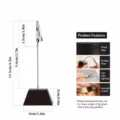 Wooden memo clip with inclined base, metal alligator clip, creative desktop photo holder. - Dark Color-Trapezoid Base