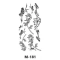 Feuille de tatouage temporaire imperméable avec motifs de roses et de papillons noirs. - Motif M-181