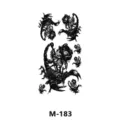 Feuille de tatouage temporaire étanche avec des motifs sombres de scorpion et de rose, M-183. - M-183