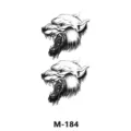 Autocollant de tatouage temporaire étanche avec un design de tête de loup féroce, idéal. - Motif M-184