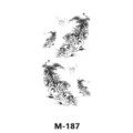 Feuille de tatouage temporaire tigre noir et blanc imperméable avec design de pin traditionnel. - Motif M-187