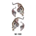 Foglio adesivo per tatuaggio temporaneo tigre tradizionale corpo uomo donna M-100 - Stile Motivo Tigre (M-100)