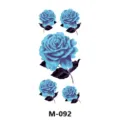 Foglio tatuaggio rosa blu arte corporea temporanea design floreale donna uomo moda impermeabile - Stile Rosa Blu (M-092)