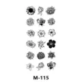 Foglio di adesivi per tatuaggi temporanei floreali neri con vari design di fiori - Stile Floreale Bianco e Nero (M-115)