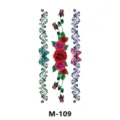 Adesivo per tatuaggio temporaneo impermeabile con rose rosse, viti eleganti e farfalle colorate. - Stile Vite Rosa Rossa (M-109)