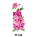 Elegante adesivo per tatuaggio temporaneo floreale con peonia rosa, decorazione per corpo. - Stile Floreale (M-103)