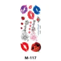 Foglio di adesivi per tatuaggi temporanei impermeabili arte corporea sexy labbra fiori - Stile Multi-Elemento (M-117)