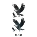 Adesivo per tatuaggio temporaneo aquila volante nera arte corporea trasferimento - Stile Aquila Volante (M-101)