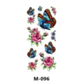 Foglio adesivo per tatuaggi temporanei con farfalla e rosa colorata, arte corporea impermeabile - Stile Farfalla Multicolore Rosa (M-096)