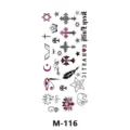 Foglio di tatuaggio temporaneo con vari motivi di croce e loto per lo styling quotidiano. - Stile Linea Completo (M-116)