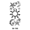 Autocollant de tatouage temporaire lune étoile tribale imperméable art corporel chic - M-190