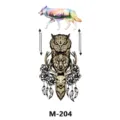 Autocollant de tatouage temporaire étanche variante M-204 avec loup coloré et totems d'animaux. - M-204