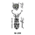 Waterproof temporary tattoo sticker with cute cartoon animal designs and English quotes for body art. - M-209