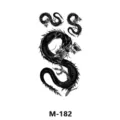 Adhésif de tatouage temporaire imperméable avec un superbe design de dragon noir. - Motif M-182