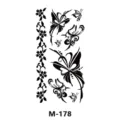 Autocollant de tatouage temporaire imperméable avec motifs de vigne florale et papillon. - M-178