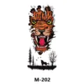 Autocollant de tatouage temporaire étanche avec lion féroce et loup des bois, modèle M-202. - M-202