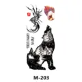Autocollant de tatouage temporaire étanche motif loup phénix aigle pour art corporel - M-203