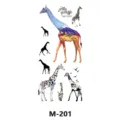 Autocollant de tatouage temporaire imperméable avec de jolies conceptions de girafe. - M-201