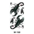 Feuille d'autocollants de tatouage temporaire imperméable avec des motifs de scorpion noir. - Motif M-168