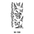 Planche de tatouage temporaire noire imperméable avec papillon et motif tribal pour corps. - M-188