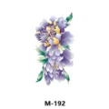 Autocollant de tatouage temporaire floral étanche avec un motif de fleur violette et jaune. - M-192