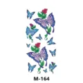 Autocollant de tatouage papillon et rose coloré imperméable pour art corporel temporaire. - Motif M-164