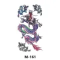 Autocollant de tatouage temporaire imperméable design dragon coloré feuille de transfert - M-161