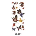 Autocollant de tatouage temporaire papillon coloré, transfert imperméable variante M-171 - Motif M-171