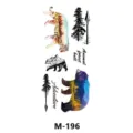 Tatouage temporaire étanche avec des motifs d'animaux de la forêt colorés et texte d'aventure pour body art. - M-196
