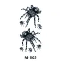 Foglio di tatuaggio temporaneo ragno realistico, design tarantola nera per arte corporea. - Stile Motivo Ragno (M-102)