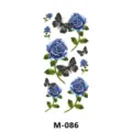 Adesivo tatuaggio temporaneo farfalla rosa blu per uomo e donna arte corporea impermeabile. - Stile Rosa Blu Farfalla (M-086)