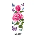Adesivo per tatuaggio temporaneo impermeabile con rose rosa e farfalle colorate. - Stile Rosa Rosa Farfalla (M-087)