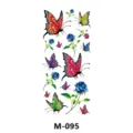 Foglio di adesivi per tatuaggi temporanei a farfalla e rosa colorati per decoro - Stile Farfalla Rosa (M-095)