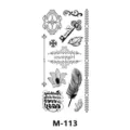 Adesivo per tatuaggio temporaneo impermeabile con design di fiori e piume eleganti. - Stile Linea Bianco e Nero (M-113)