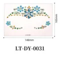 Autocollants strass visage bijoux maquillage temporaire pour fête et scène de fête. - Style de Vigne Bleu et Vert (LT-DY-0031) / 105*148mm