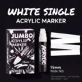 White 3Pcs 15mm Acrylic Marker Pen Set, Large Capacity Paint Pen for Wall Graffiti Art - 15ml Single Pack / White