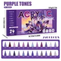 24 colors acrylic brush markers set, flexible tip waterproof paint pens for art drawing crafting. - Purple Tones 24 Colors