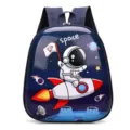 Children hard shell space cartoon backpack cute kindergarten school bag for boys and girls - Dark Blue Spaceship