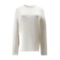 White long sleeve knit sweater casual loose pullover women solid color breathable topwear - S / Tops / White
