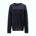 Navy blue long sleeve loose knit sweater pullover casual lightweight mesh top for women - S / Tops / Navy Blue
