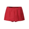 Rote Leinen Skorts für Damen, lässige Sommer Urlaub Shorts Rock, französischer Stil. - S / Rot